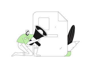 Notification announcement vector creative flat hand drawn illustration
