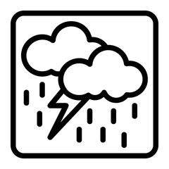 Thunderstorm Line Icon