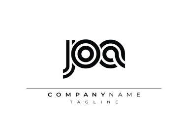 Fototapeta premium JOA Creative Unique Modern Letter Logo Design. Stylized logo featuring a unique letter design, presenting abstract minimalist aesthetics and modern appeal.