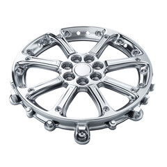 Chrome Wheel Design Automotive, Spoke, Metal, Rim, Luxury, HighEnd, Custom, Bolts, Reflective, Engin