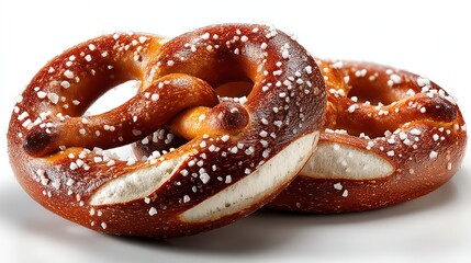 Stacked Pretzels with Sprinkled Salt Ready for Snacking or Pairing