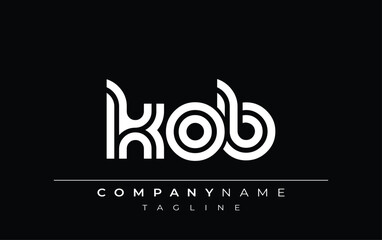 KOB Creative Unique Modern Letter Logo Design. Stylized logo featuring a unique letter design, presenting abstract minimalist aesthetics and modern appeal. © Mahamud