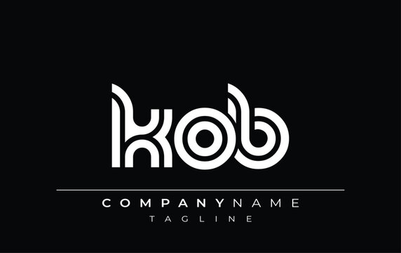 KOB Creative Unique Modern Letter Logo Design. Stylized logo featuring a unique letter design, presenting abstract minimalist aesthetics and modern appeal.