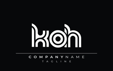 KOH Creative Unique Modern Letter Logo Design. Stylized logo featuring a unique letter design, presenting abstract minimalist aesthetics and modern appeal. © Mahamud
