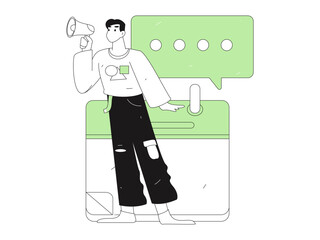 Notification announcement vector creative flat hand drawn illustration
