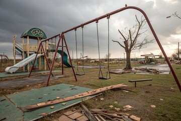 Desolate Playground A Post-Storm Landscape of Childhood Dreams