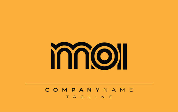 MOI Creative Unique Modern Letter Logo Design. Stylized logo featuring a unique letter design, presenting abstract minimalist aesthetics and modern appeal.