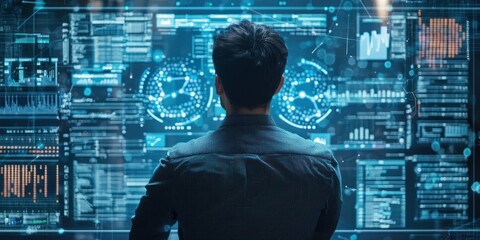 Male user evaluating service with digital star rating interface Stock photo --ar 2:1 --quality 2 --raw --v 6.1 Job ID: 3e062d09-a7e0-4a00-8304-71c6167ec48a