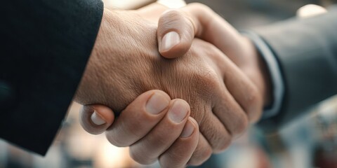 Business Partnership Celebration with Handshake
