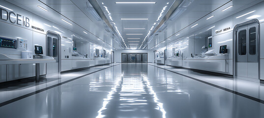 Naklejka premium clean minimalist medical bay