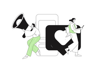 Notification announcement vector creative flat hand drawn illustration
