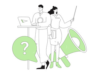 Notification announcement vector creative flat hand drawn illustration
