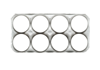 Eight eggs in a carton isolated on white background PNG. GENERATIVE AI
