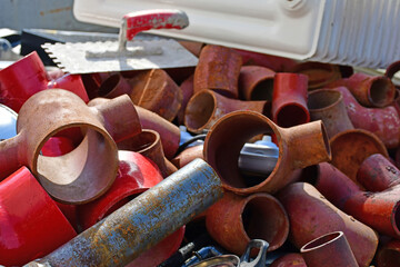 scrap metal in a container