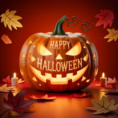 Popular Halloween Wallpaper Red Background with Festive Elements