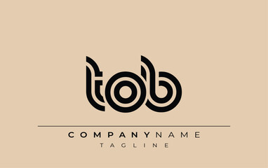 TOB Creative Unique Modern Letter Logo Design. Stylized logo featuring a unique letter design, presenting abstract minimalist aesthetics and modern appeal.