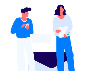 Notification announcement vector creative flat hand drawn illustration
