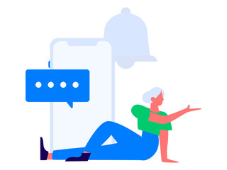 Notification announcement vector creative flat hand drawn illustration
