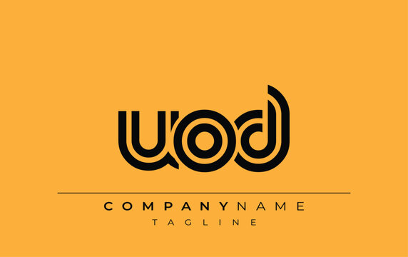 UOD Creative Unique Modern Letter Logo Design. Stylized logo featuring a unique letter design, presenting abstract minimalist aesthetics and modern appeal.