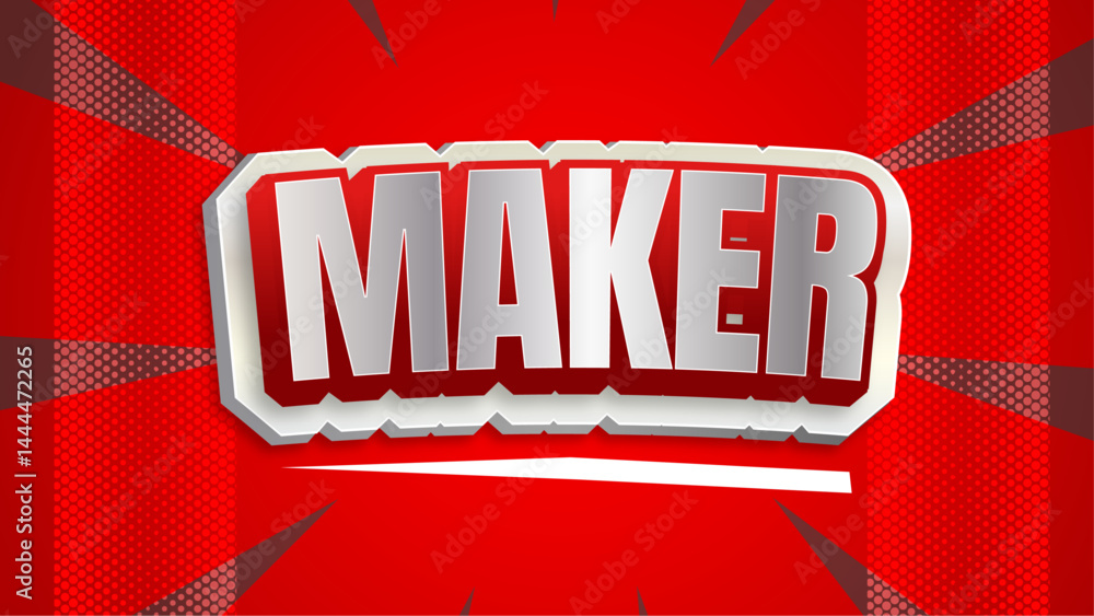 Poster maker editable text effect with red background