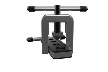 Silver Metal Tube Flaring Tool for HVAC and Automotive Applications, Isolated on a Clean Background