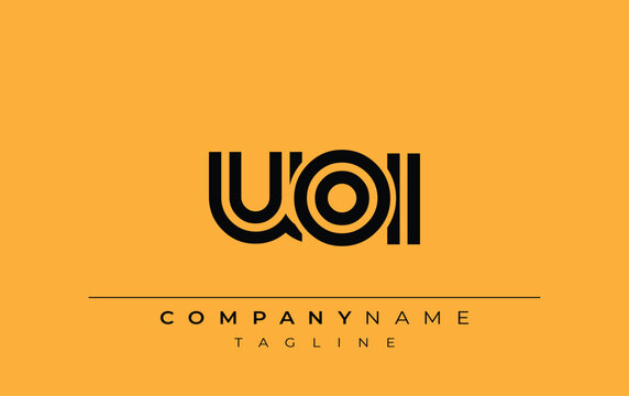 UOI Creative Unique Modern Letter Logo Design. Stylized logo featuring a unique letter design, presenting abstract minimalist aesthetics and modern appeal.