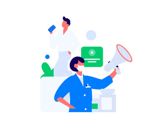 Notification announcement vector creative flat hand drawn illustration
