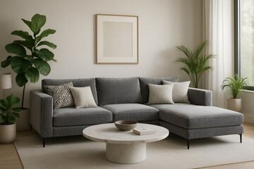 A well decorated room with sofa