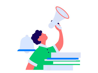 Notification announcement vector creative flat hand drawn illustration
