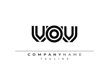 VOV Creative Unique Modern Letter Logo Design. Stylized logo featuring a unique letter design, presenting abstract minimalist aesthetics and modern appeal.