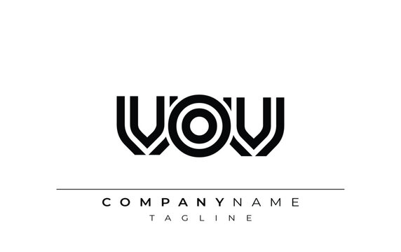 VOV Creative Unique Modern Letter Logo Design. Stylized logo featuring a unique letter design, presenting abstract minimalist aesthetics and modern appeal.