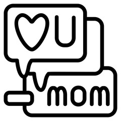 Love Mom Line Icon