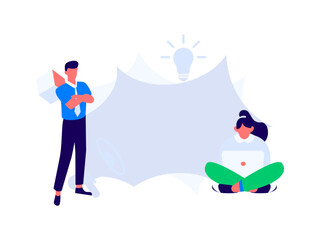 Notification announcement vector creative flat hand drawn illustration
