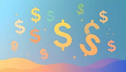 Obraz premium Abstract Colorful Dollar Sign Background Illustration Perfect for Finance Business Concepts Wealth Money Success