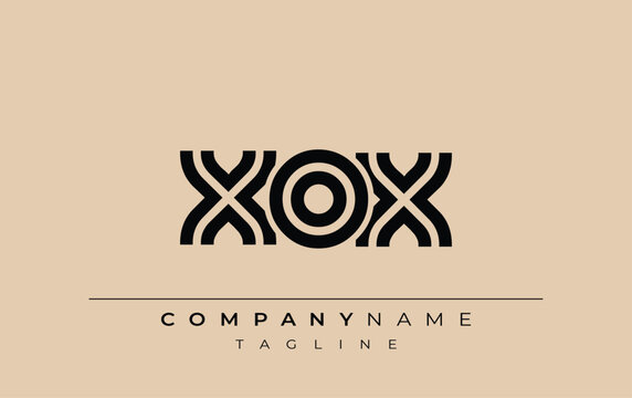 XOX Creative Unique Modern Letter Logo Design. Stylized logo featuring a unique letter design, presenting abstract minimalist aesthetics and modern appeal.