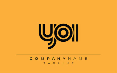 YOI Creative Unique Modern Letter Logo Design. Stylized logo featuring a unique letter design, presenting abstract minimalist aesthetics and modern appeal.