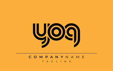 YOQ Creative Unique Modern Letter Logo Design. Stylized logo featuring a unique letter design, presenting abstract minimalist aesthetics and modern appeal.