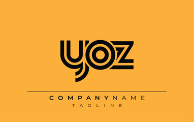 YOZ Creative Unique Modern Letter Logo Design. Stylized logo featuring a unique letter design, presenting abstract minimalist aesthetics and modern appeal.