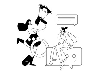 Notification announcement vector creative flat hand drawn illustration
