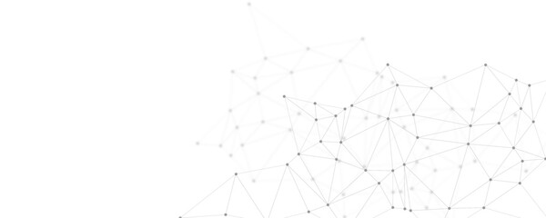 Abstract white gray digital technology futuristic communication high tech concept background. Technology dots lines connect network background.