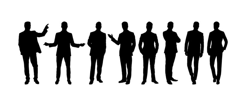 business people man silhouette set vector
