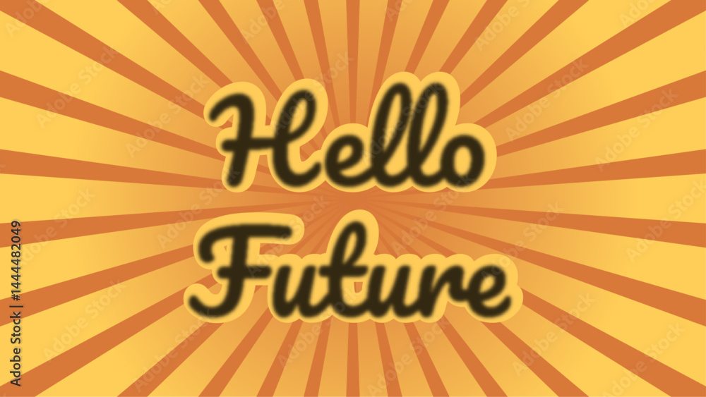 Poster editable text effect modern hello future text effect
