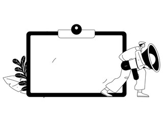 Notification announcement vector creative flat hand drawn illustration
