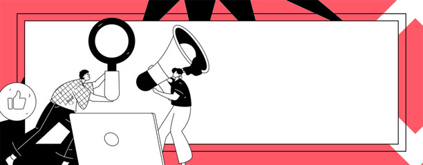 Notification announcement vector creative flat hand drawn illustration
