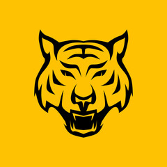 tiger head silhouette abstract design