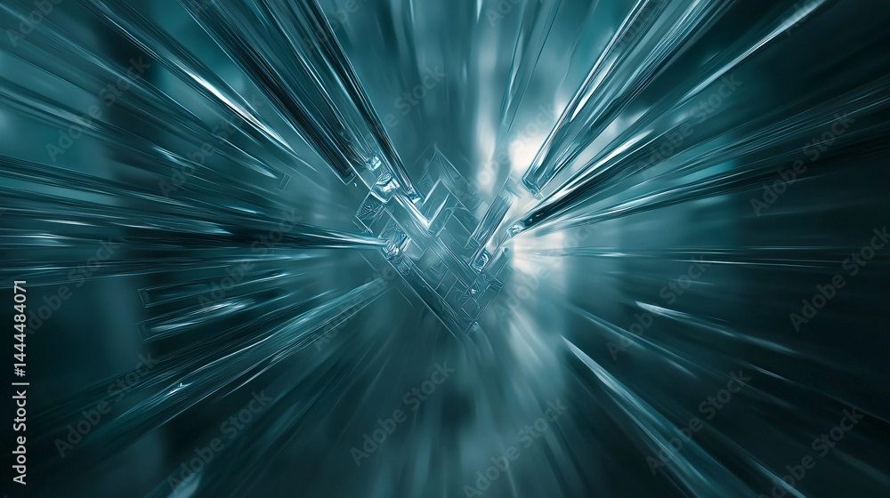 Poster serene blue and white abstract background with soft volumetric lighting and gentle blur, creating a 