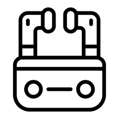 Earbuds Case Line Icon