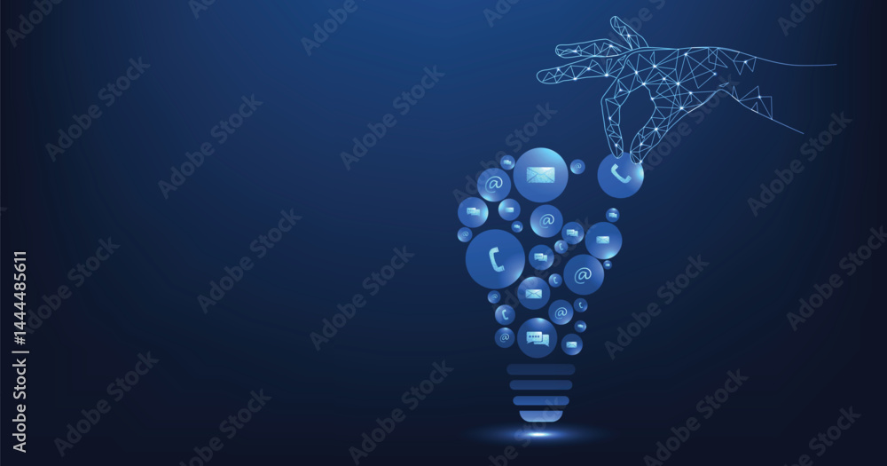 Poster concept of contact us or the customer support hotline connect. call center service provider concept,