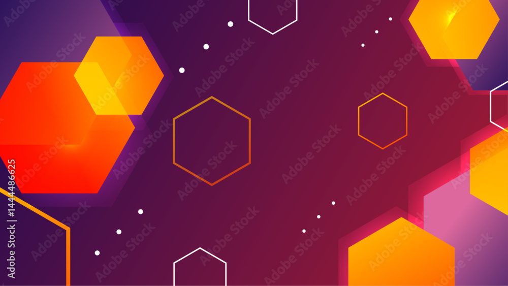 Poster abstract background with hexagons and gradient colors. modern and futuristic design.