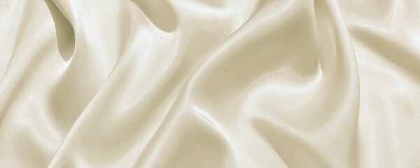Obraz premium Elegant white satin fabric with smooth texture and soft shine, creating a luxurious and sophisticated backdrop with a subtle wave pattern